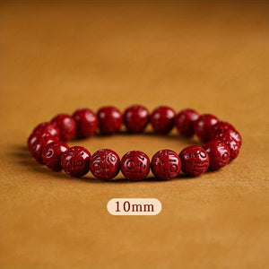 1pc Raw Mine Purple  Cinnabar Six-character Mantra Bracelet Female Zodiac Year Couple Purple  Sand Bracelet