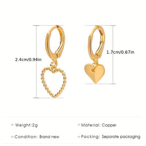 New Heart-shaped Earrings, Large Round Hoop Earrings With Three-dimensional Heart Shape