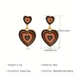 New Heart-shaped Earrings, Large Round Hoop Earrings With Three-dimensional Heart Shape