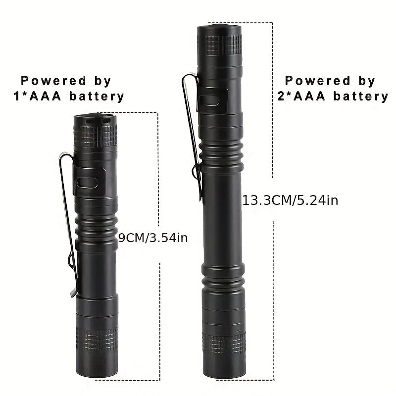 Waterproof Mini LED Flashlight With Clip - Portable Pen Light For Camping, Emergency, And Outdoor Walking (Battery Not Included)