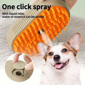 3-in-1 Steamy Pet Brush: Ultimate Grooming & Massage for Cats & Dogs - Happy, Healthy Fur