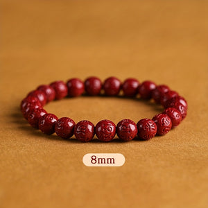 1pc Raw Mine Purple  Cinnabar Six-character Mantra Bracelet Female Zodiac Year Couple Purple  Sand Bracelet