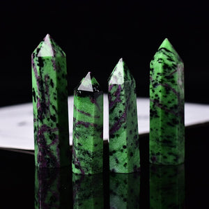 1PC Natural Crystal Epidote Column Crystal Point Quartz Mineral Stone Healing Obelisk Wand Home Decor DIY Gift Decoration Reiki