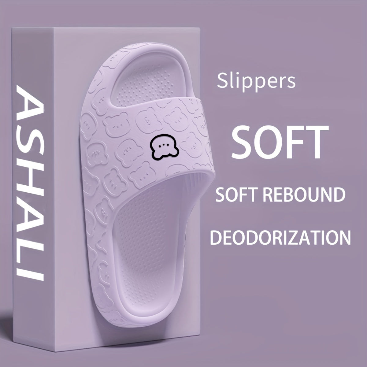 ASHALI Cute Bear Breathable Men'S Soft Slippers, All-Season Indoor Home Use for Couples, Bathroom Slippers