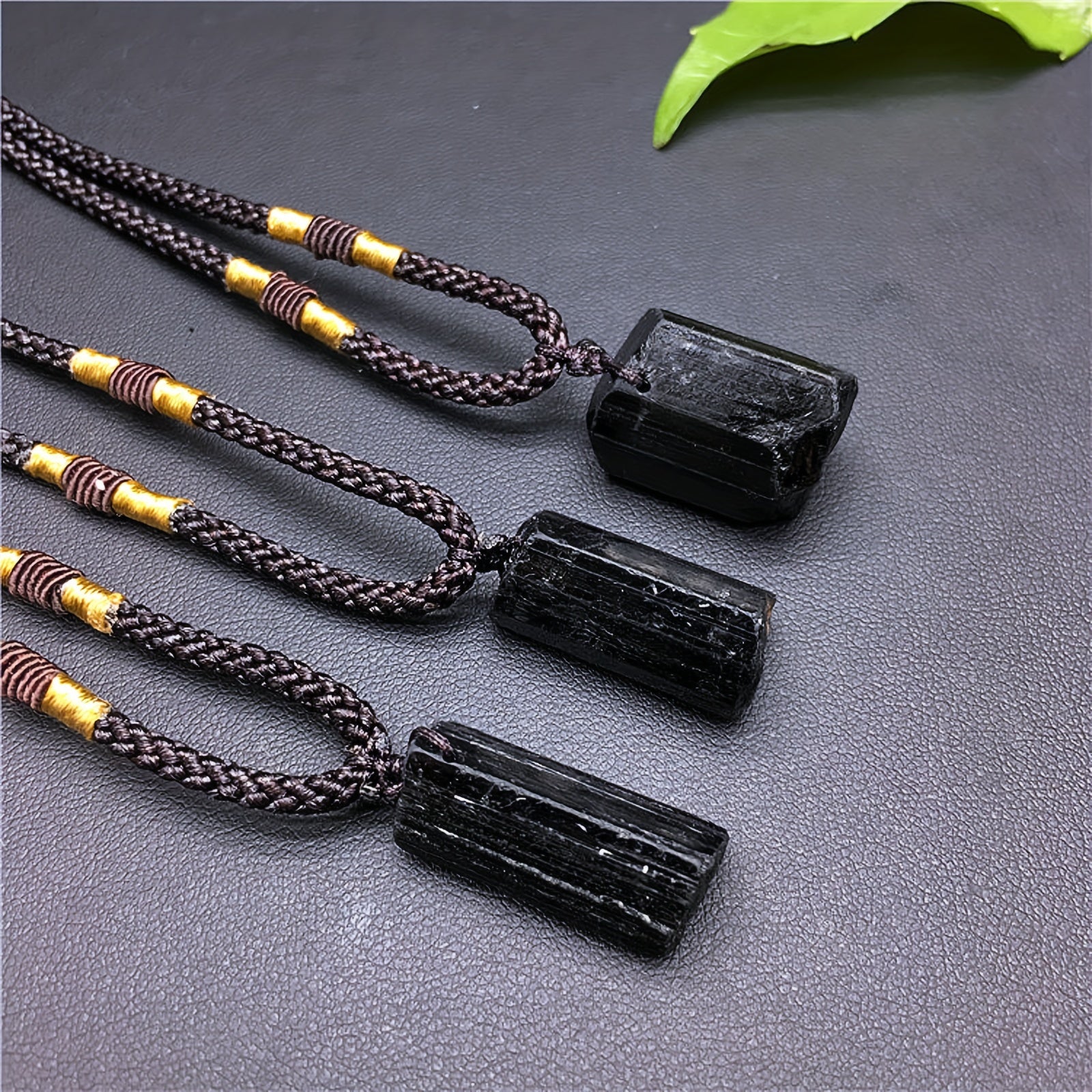 Black Tourmaline Necklace Pillar Pendant Necklace  Black Tourmaline Crystal Jewelry Necklace