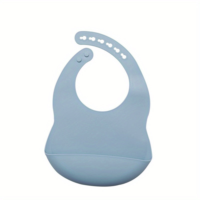 1pc Baby Soft Bib, Simple Plain Color Blank Pattern Adjustable Size Silicone Bib For 1 Year Old + ,Christmas, Halloween, Thanksgiving Day Gi