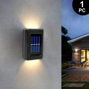 Solar-Powered LED Outdoor Wall Lights 1/4/8pcs - Waterproof, Sensor-Activated Up/Down Lighting, Polished Finish for Garden, Porch & Festive