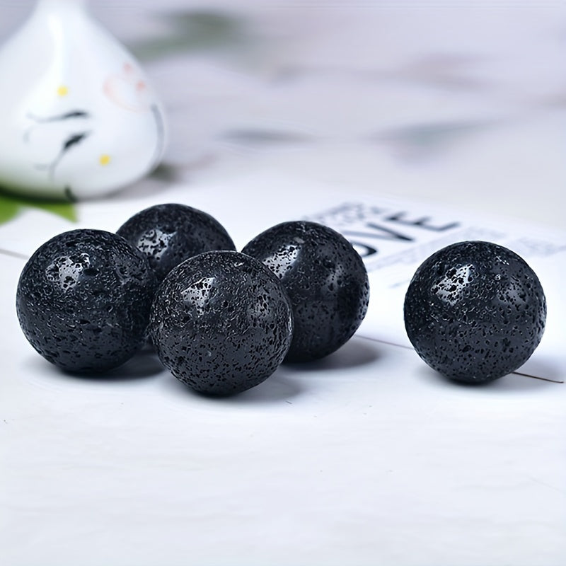 1pc Natural Volcanic Stone Ball Crystal Ball For Home Decoration - Black Natural Quartz Ball 40mm