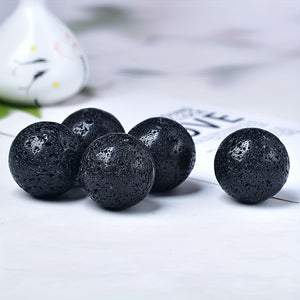 1pc Natural Volcanic Stone Ball Crystal Ball For Home Decoration - Black Natural Quartz Ball 40mm