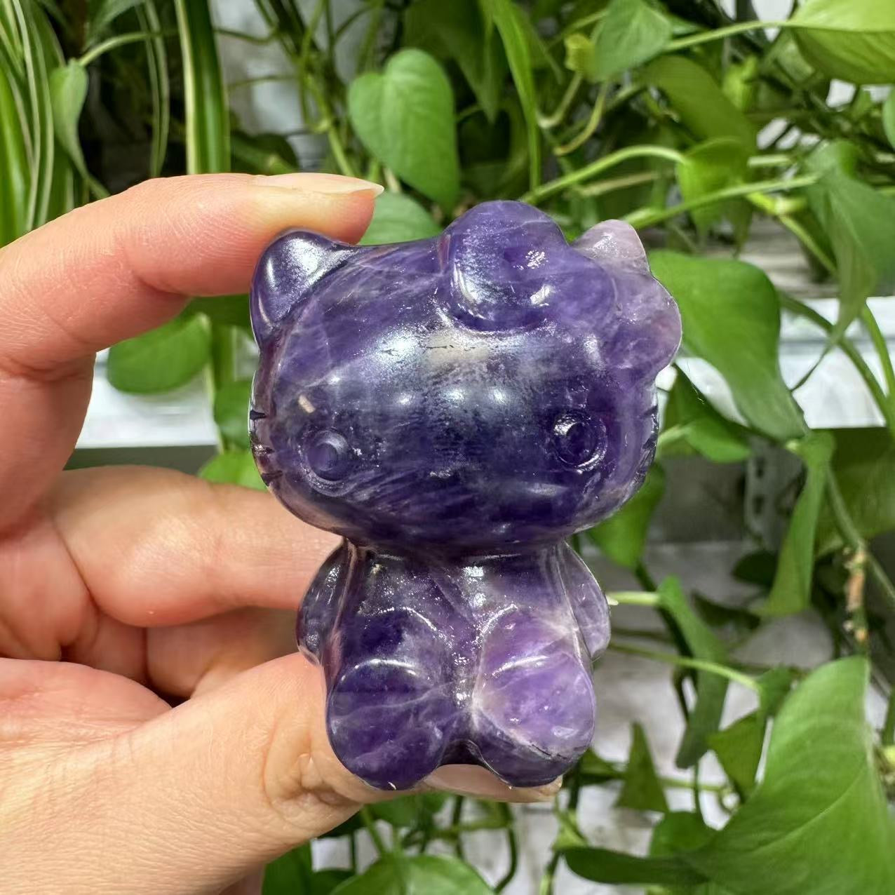 Amethyst Hello Kitty Amethyst Cat Amethyst Collection Amethyst Figurine Amethyst Carving