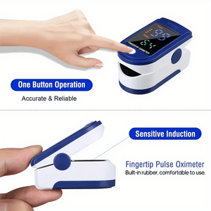 Fingertip Pulse Oximeter, Blood Oxygen Saturation Monitor (SpO2) With Pulse Rate Measurements And Pulse Bar Graph, Portable Digital Reading