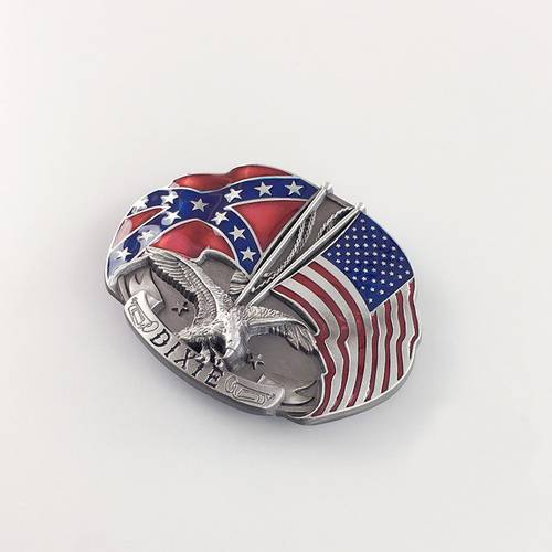 Western Men‘s Zinc alloy Leather Belt Buckle Eagle American flag Pattern US Local Shipping