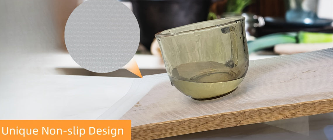 EVA Non-Slip Daisy Pattern Drawer Liner Sheets - Plastic Anti-Moisture Shelf Liner for Kitchen Cabinets, Wardrobe, Shoe Organizer - Clear Cu