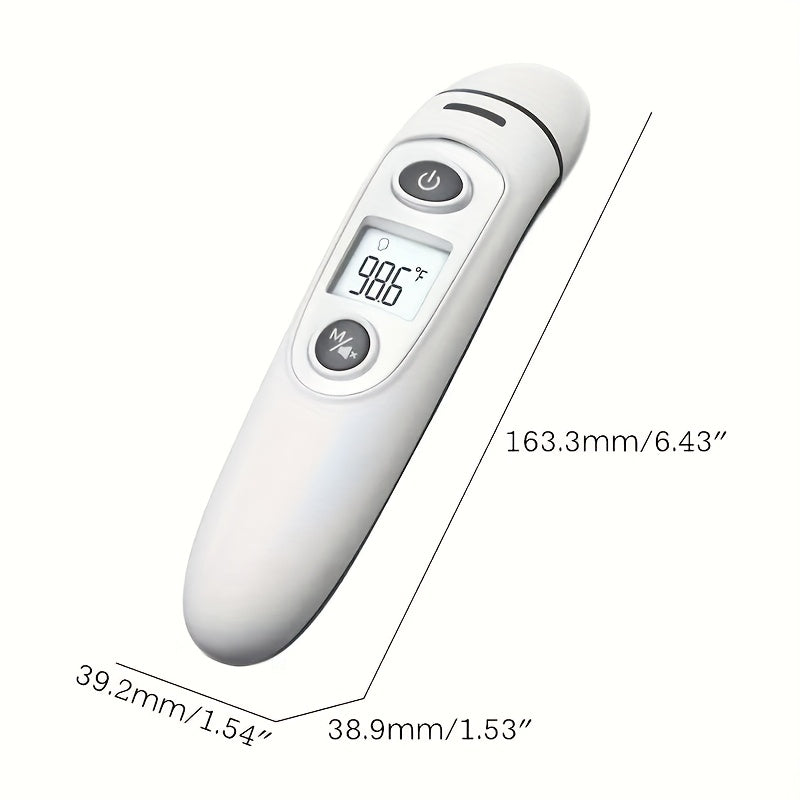 Professional Non-Contact Digital Infrared Thermometer - 1 Second Quick Detection Of Fever On Forehead And Ears With LCD Display, Battery Operated(Batteries Not Included), Ideal For Home
