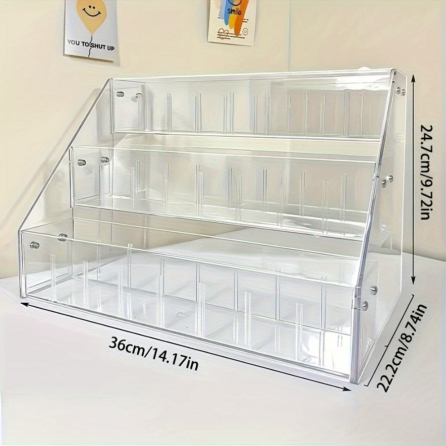 LABUBU Acrylic Plush Toy Display Case - Adjustable Transparent Storage Box, Multi-Layer Shelves, Durable ABS Resin, Sturdy and Safe for Collectibles Organization & Home Decor 2025
