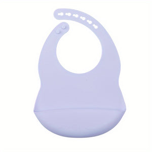 1pc Baby Soft Bib, Simple Plain Color Blank Pattern Adjustable Size Silicone Bib For 1 Year Old + ,Christmas, Halloween, Thanksgiving Day Gi