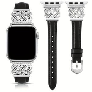 [Ultra-thin iWatch Strap] iWatch Ultra-thin Watch Strap - Compatible with Series 9/8/7/6/5/SE/4/3/2/1, Ultra/Ultra 2, with Designer Interlocking Buckle for Women