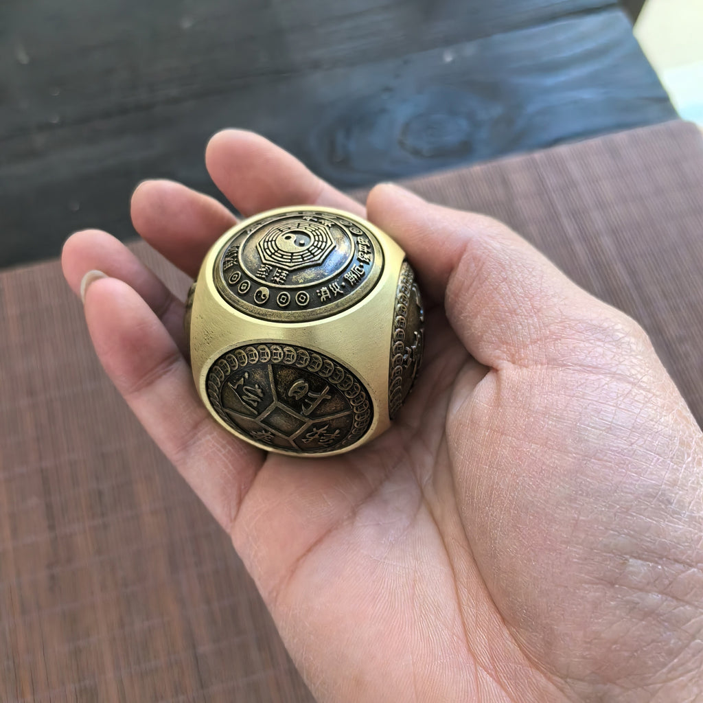 Ultimate Stress-Reliever: 6-Sided Brass Fidget Spinner for Enhanced Focus, Good Luck & Positive Energy - Ideal Adult Gift