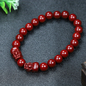 Natural Cinnabar Bracelet Cute Pixiu Bracelet Good Luck Bracelet