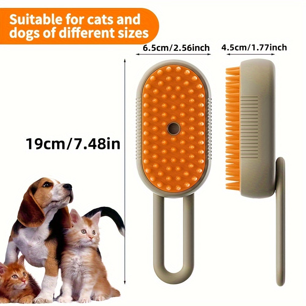 3-in-1 Steamy Pet Brush: Ultimate Grooming & Massage for Cats & Dogs - Happy, Healthy Fur