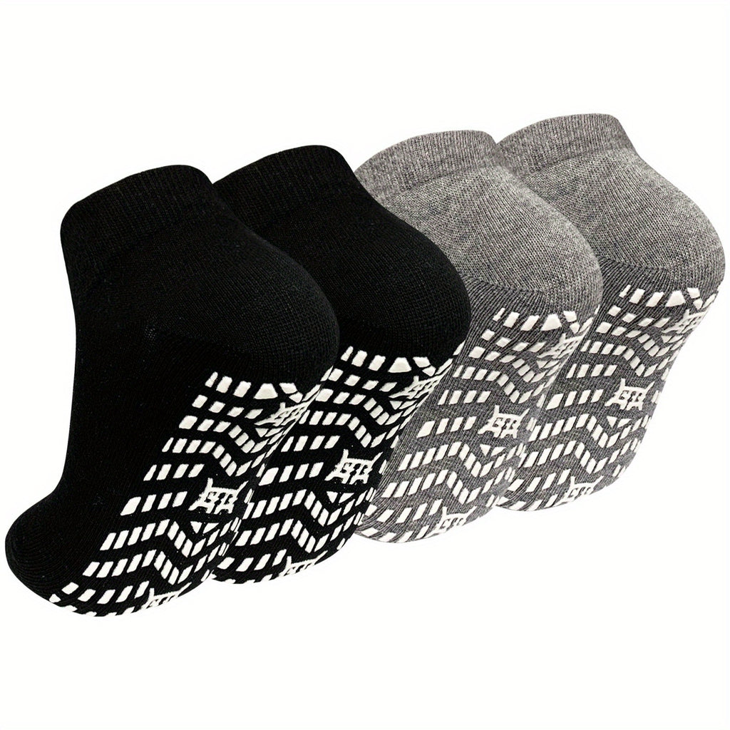 5 Pairs Non-Slip Grip Socks For Men And Women, Anti-Skid Hospital And Yoga Socks For Elderly
