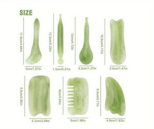 7pcs Gua Sha Beauty Massage Tool Set - Natural Resin Gua Sha Scrapers For Face, Back & Neck - Relax Muscles & Release Stress - Mother's Day
