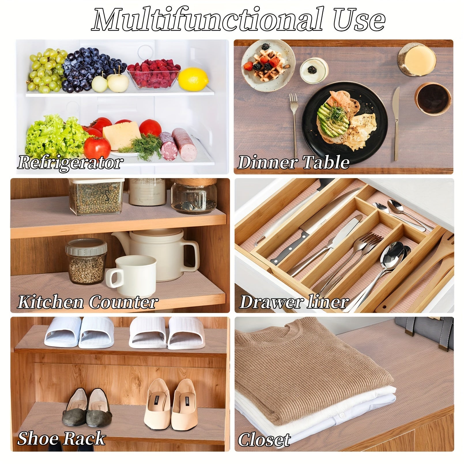 EVA Non-Slip Daisy Pattern Drawer Liner Sheets - Plastic Anti-Moisture Shelf Liner for Kitchen Cabinets, Wardrobe, Shoe Organizer - Clear Cu