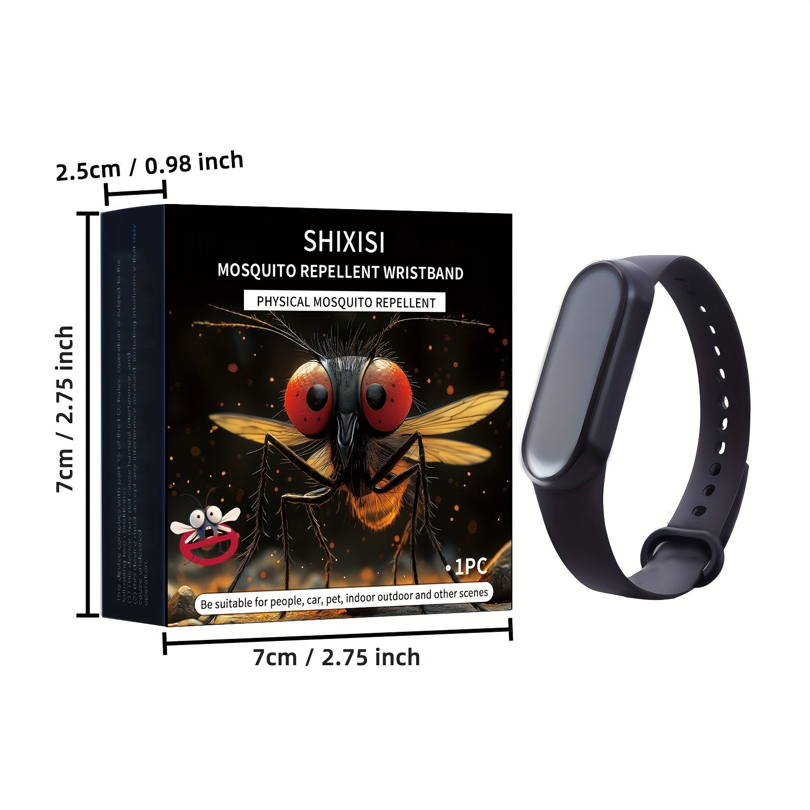Black Electronic Mosquito Repellent Wristband – Comfortable Fit, Physical Insect Deterrent, Non-Toxic, Unisex Design for Fishing & Outdoor Activities, Includes 2 Button Batteries, Unisex Wristband | Stylish Bracelet | Modern Wearable | Physical