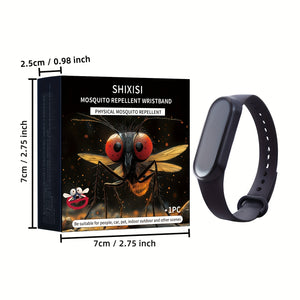Black Electronic Mosquito Repellent Wristband – Comfortable Fit, Physical Insect Deterrent, Non-Toxic, Unisex Design for Fishing & Outdoor Activities, Includes 2 Button Batteries, Unisex Wristband | Stylish Bracelet | Modern Wearable | Physical