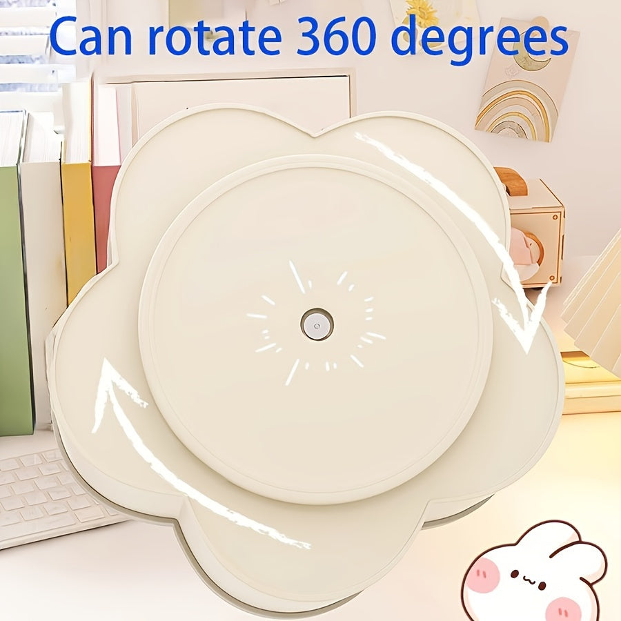 360-Degree Rotating Desk Organizer Set (1-Pack/2-Pack) - Cute Multi-Functional Stationery Holder with Large Capacity - PVC Round Pen & Art S