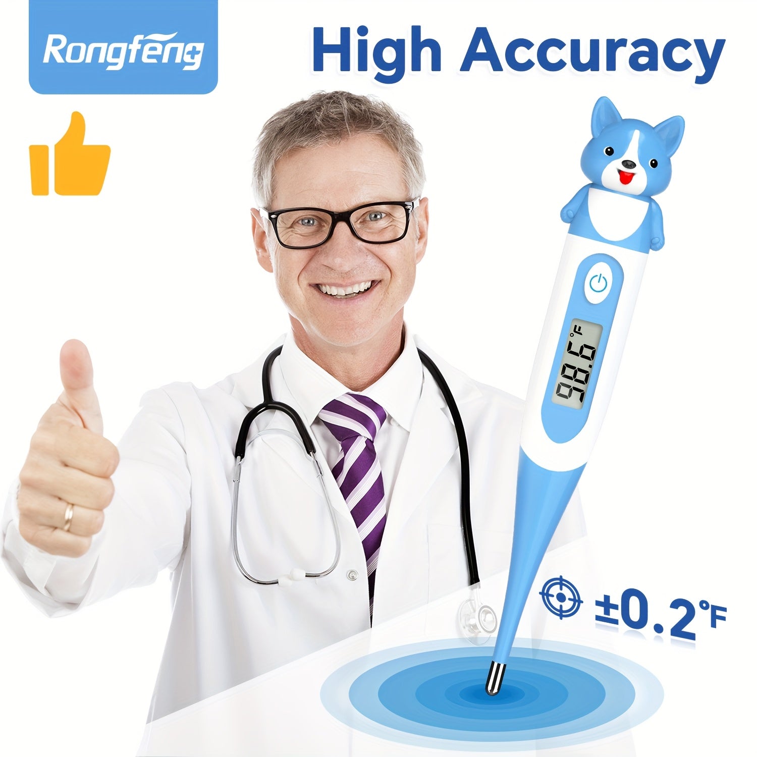 Digital Youngsters's Thermometer for Youngsters - LCD Display, Flexible Tip, High Precision Fever Reading Thermometer for Rectum, Oral and Armpit - Youngsters's Oral Thermometer