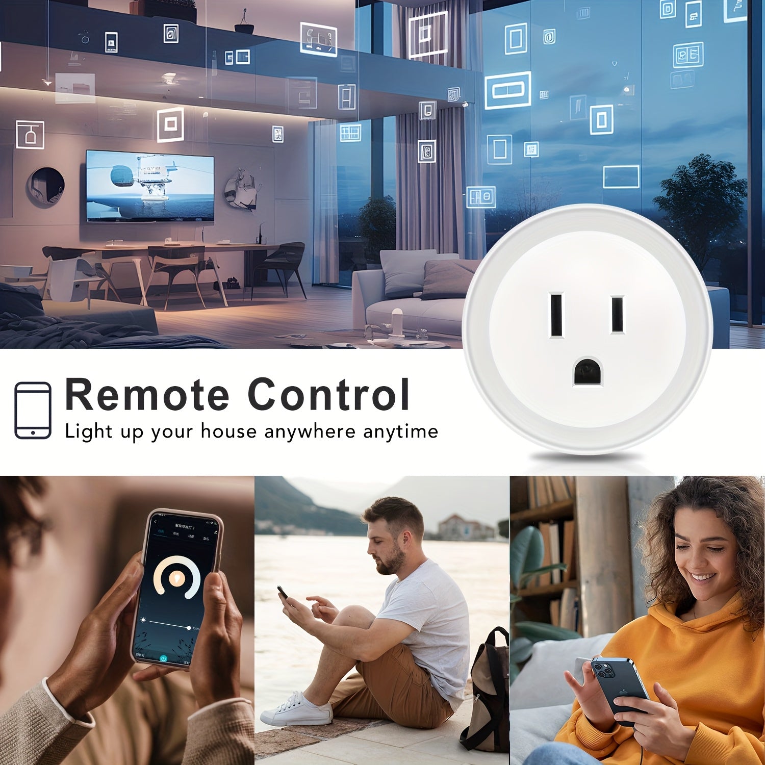 4-Pack Oyajia Smart Plug, Voice Control with Alexa & Google Assistant, WiFi Enabled, Timer Function, 110-130V US Plug, No Battery Required