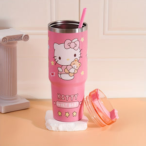 Sanrio 900ML Insulated Water Bottle: Leakproof & Shatterproof – Perfect for Outdoor, Office, and Home with Hello Kitty Design