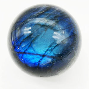 Natural Labradorite Sphere Rock Quartz Crystal Ball Healing Ornament Specimen + Pedestal (200g)