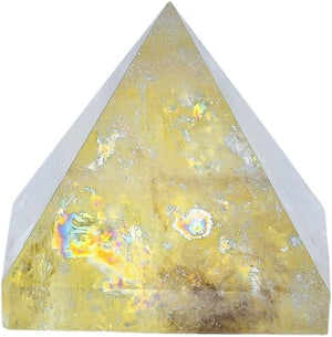 Crystal Pyramid Healing Ornament High Vibration Gemstone Crystal Gift Home Decor Wicca and Reiki Figurine for Collecting and Protection (Rose Quartz,40mm(1.57''))