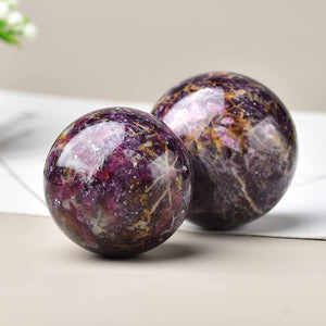 Purple Unicorn Ball Healing Sphere with Stand Meditation Chakra Room Decor Office Gift Energy Crystals Reiki Stones Collectible Sphere Stone Rocks Mineral (43-50mm)