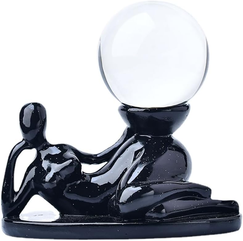 Yoga Women Crystal Holder with Ball Crystal Display for Globe Celestial Athlete Design for Decor Crystal Marble Display (Style C)