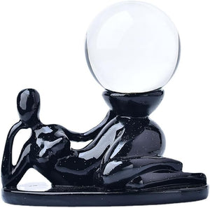 Yoga Women Crystal Holder with Ball Crystal Display for Globe Celestial Athlete Design for Decor Crystal Marble Display (Style C)