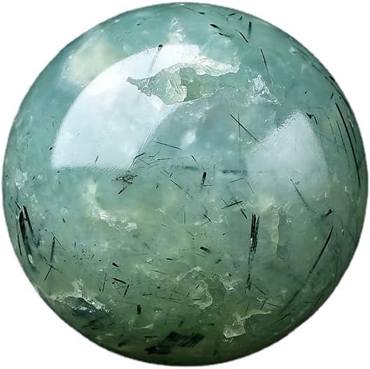 Prehnite Sphere Crystal Ball Meditation Ball with Stand Ball Healing Gemstone Sphere Chakra Room Decor Office Gift Energy Crystals Reiki Stones Collectible Sphere Stone Rocks Mineral