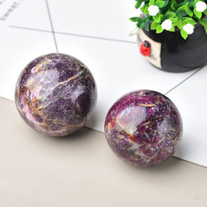 Purple Unicorn Ball Healing Sphere with Stand Meditation Chakra Room Decor Office Gift Energy Crystals Reiki Stones Collectible Sphere Stone Rocks Mineral (43-50mm)