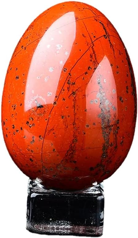 Crystal Massage Egg Sphere Sculpture Healing Crystal Ball Divination Gemstone Figurine 2 Inch Easter Egg with Stand for Room Decoration (Green Cat Eye)