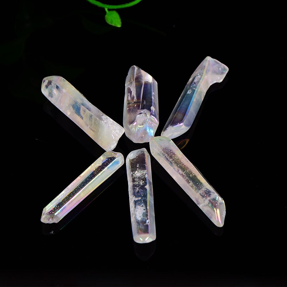 2PCS Natural Crystal Raw Crystals Electroplate Crafts colorful Quartz Collection Home Decor Crystal Point Healing Stone