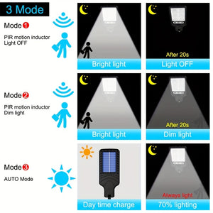 Solar LED Garden Light 2200W: Motion-Sensing, Waterproof, with Remote Control and Easy Installation