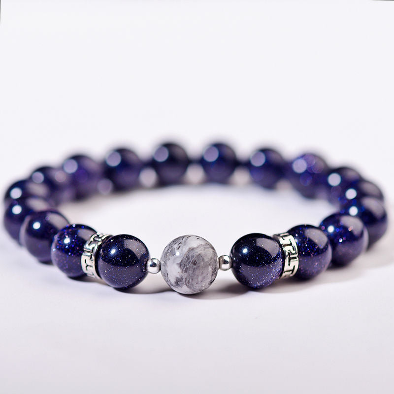 Simple Moon & Star Shape Pendant Beaded Bracelet Temperament Couple Girlfriend Bracelet Gift