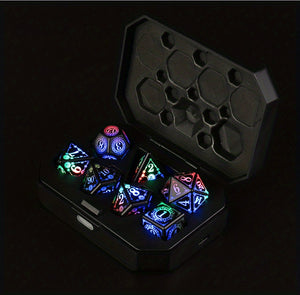 7pcs Rechargeable LED Dice Set - Illuminate Your Board Game Nights!