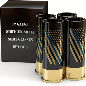 4pcs/set 12 Gauge Shot Glasses Dragon Tongue Wine American Soldiers Gauge Cup Groomsmen Wine Glass Firefighter Gifts