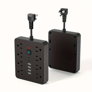 14-in-1 Power Strip with Surge Protection and One-Touch Control Switch - 4 Spacious AC Outlets with 6 USB Ports (including 2 Type-C) - Wall-