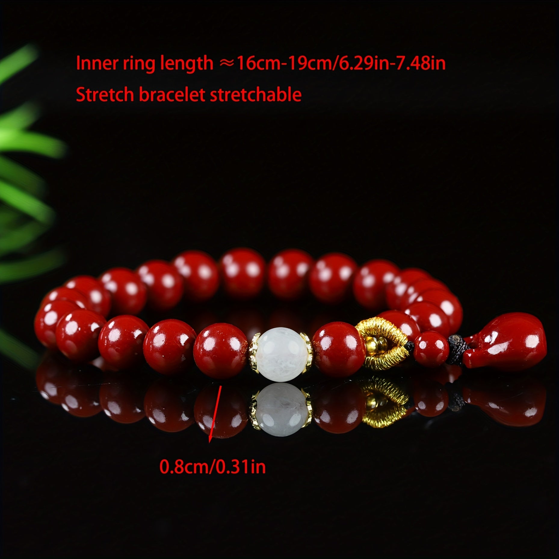 Natural Raw Ore Cinnabar Bracelet Ethnic Wind Bracelet Men And Women Bracelet Good Luck Bracelet