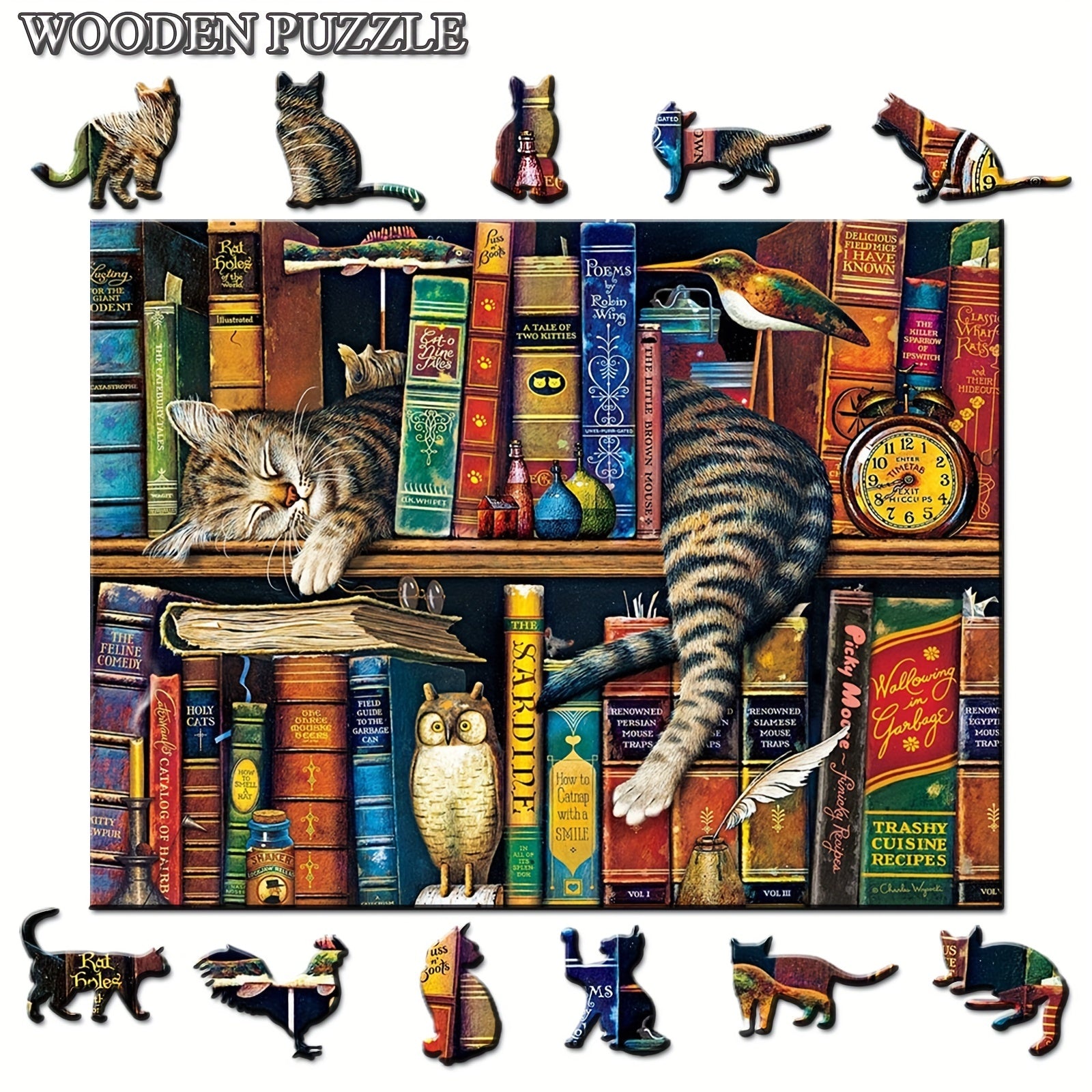 Unique Irregular Wood Puzzles - Animal Shaped Jigsaw Puzzles for Adults