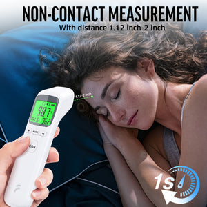 Thermometer for Adults, Fever Alert and 32 Set Memory Recall, No-Touch Forehead Thermometer with Object Mode Function, Instant Accurate Reading Digital Thermometer for Use